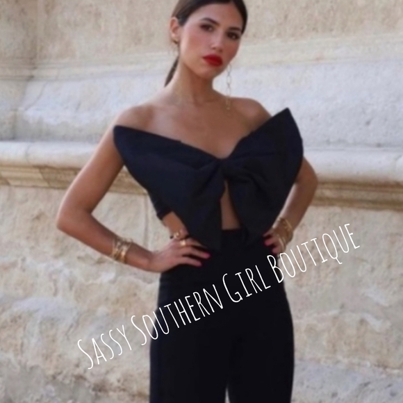 ⭐🆕 Black Bow Top - Picture 4 of 11